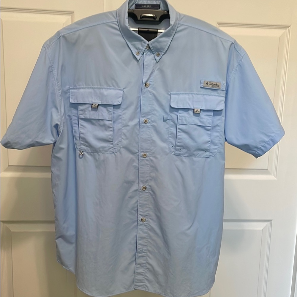 Columbia Omni-Shade Light Blue Short Sleeve Shirt Size XXL